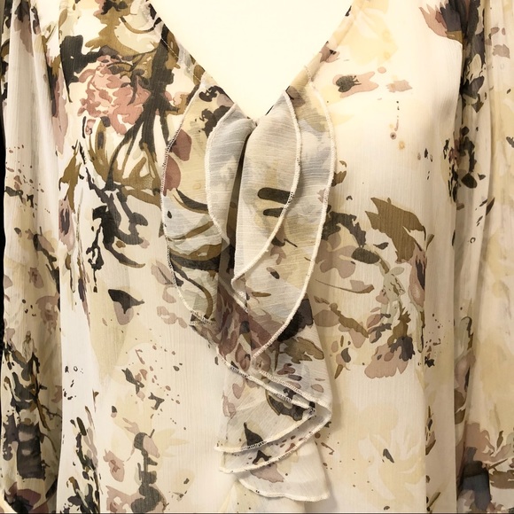 Jules & Leopold Sheer Floral Print Blouse - Picture 2 of 7